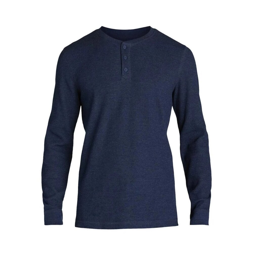 George Long Sleeve Thermal Henley Shirt, M NWT